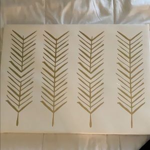 gold and white wall decor